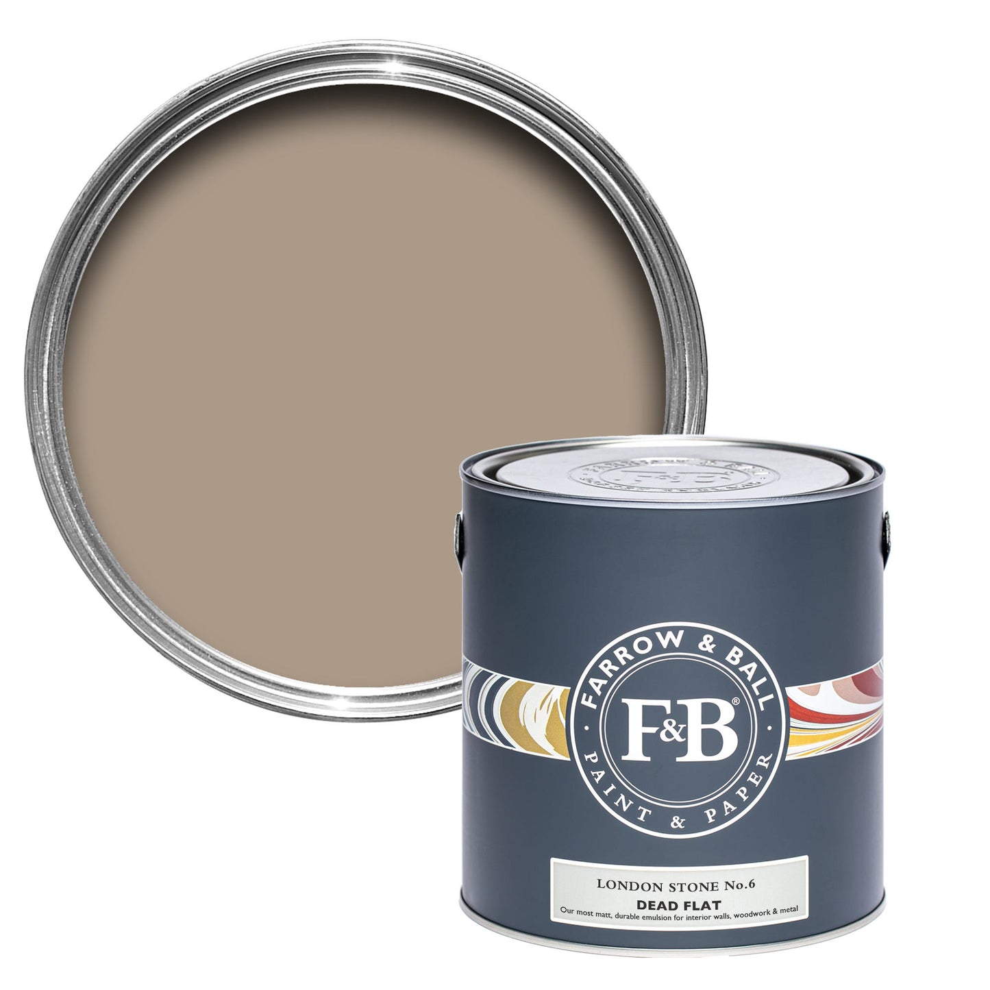 Farrow & Ball Multi Surface 5L Dead Flat London Stone No.6