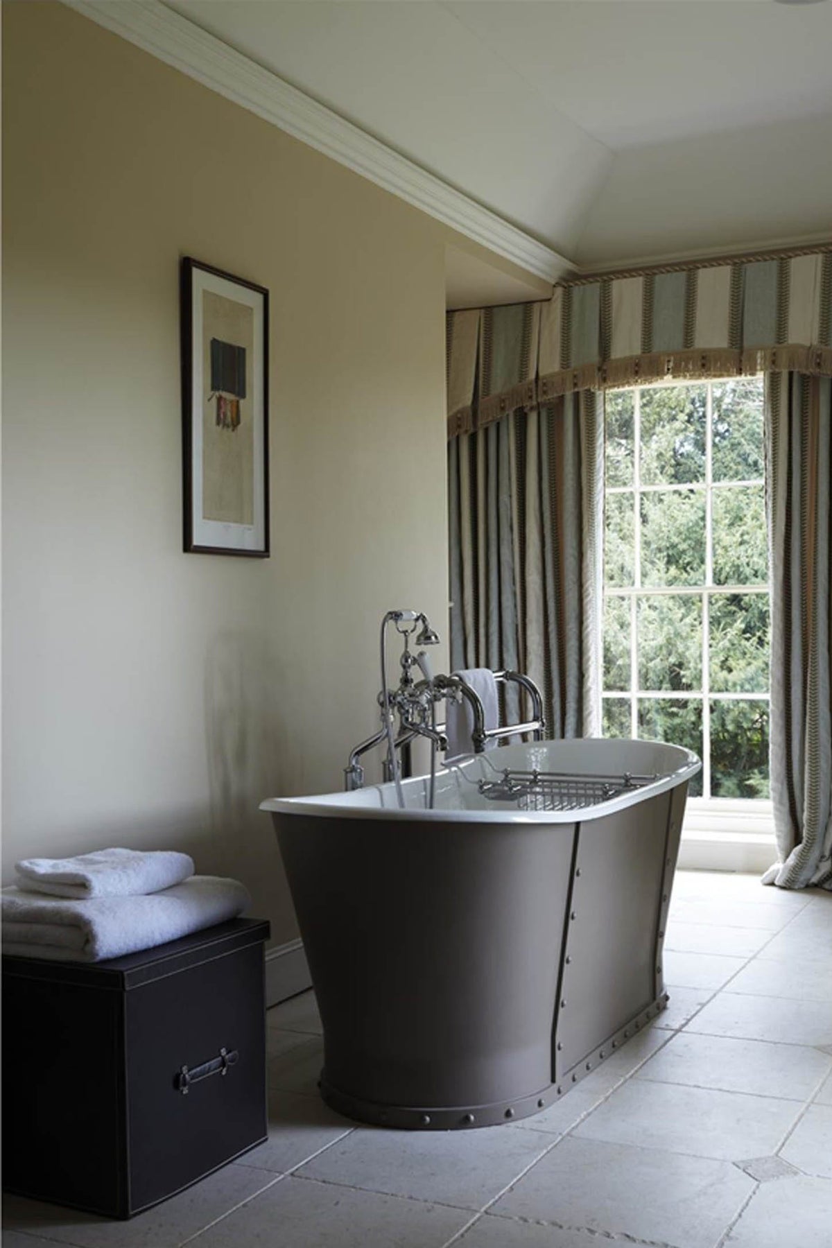 String No.8 by Farrow & Ball on a painted wall in a room setting
