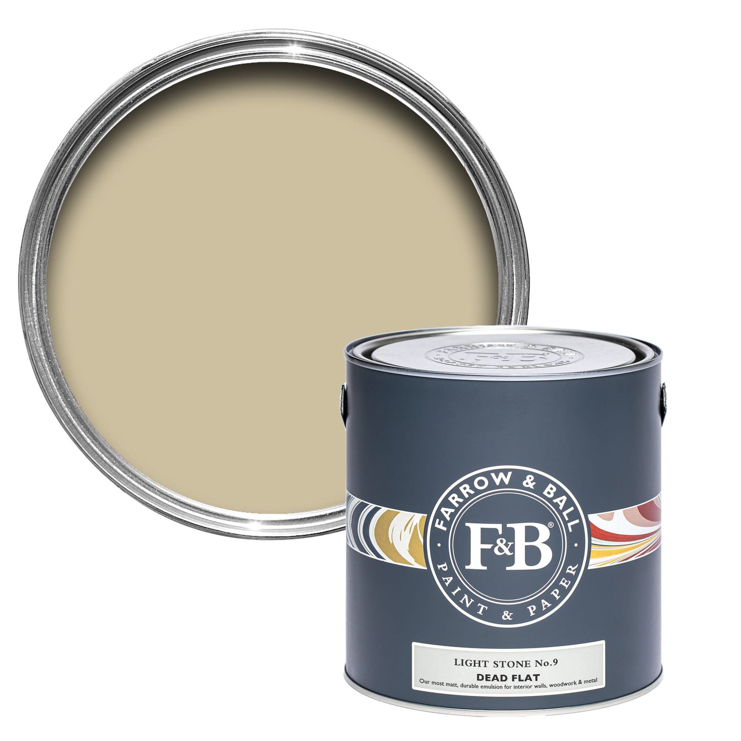 Farrow & Ball Multi Surface 5L Dead Flat Light Stone No.9