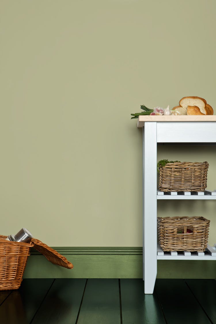 Stone White No.11 by Farrow & Ball on a painted wall in a room setting