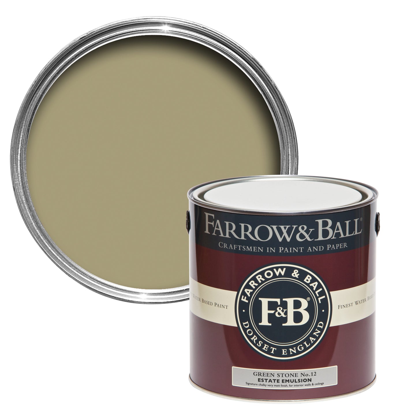Farrow & Ball 750ml Flat Eggshell Green Stone No.12