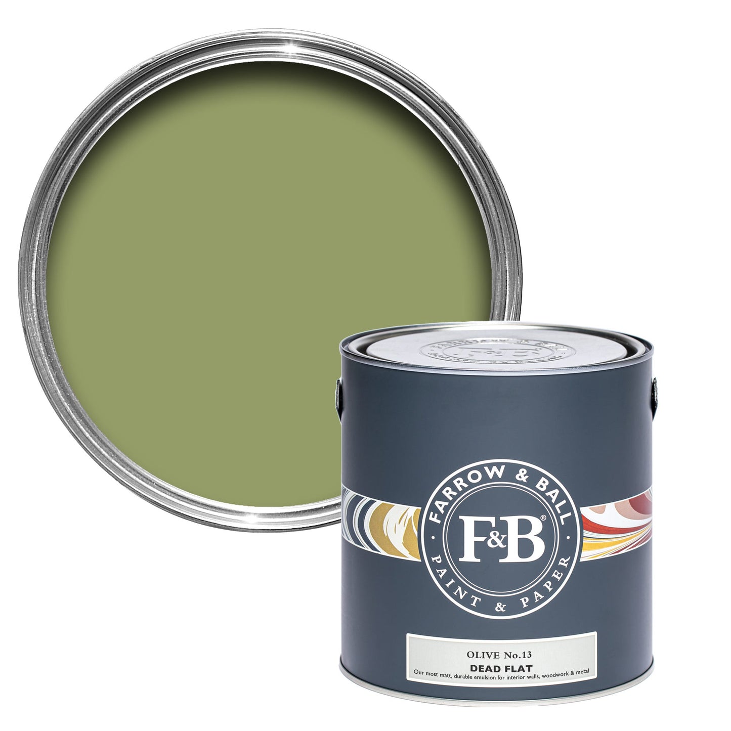 Farrow & Ball Multi Surface 5L Dead Flat Olive No.13