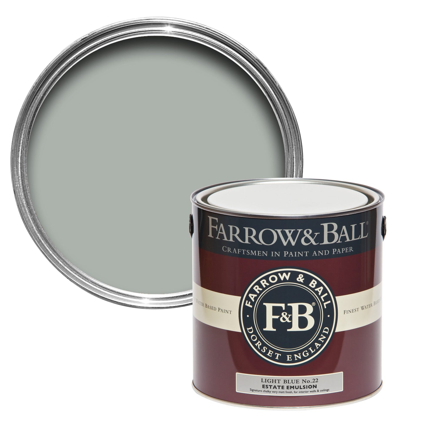Tin Farrow & Ball 2.5L Modern Emulsion Light Blue No.22