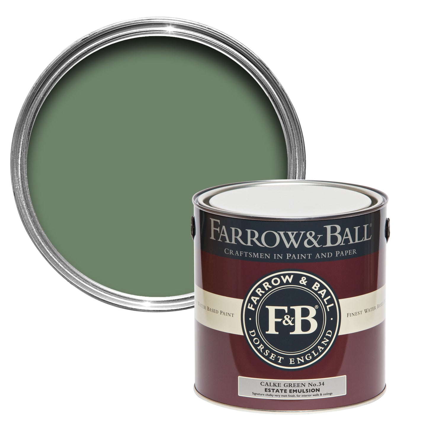Farrow & Ball 2.5L Exterior Eggshell Calke Green No.34