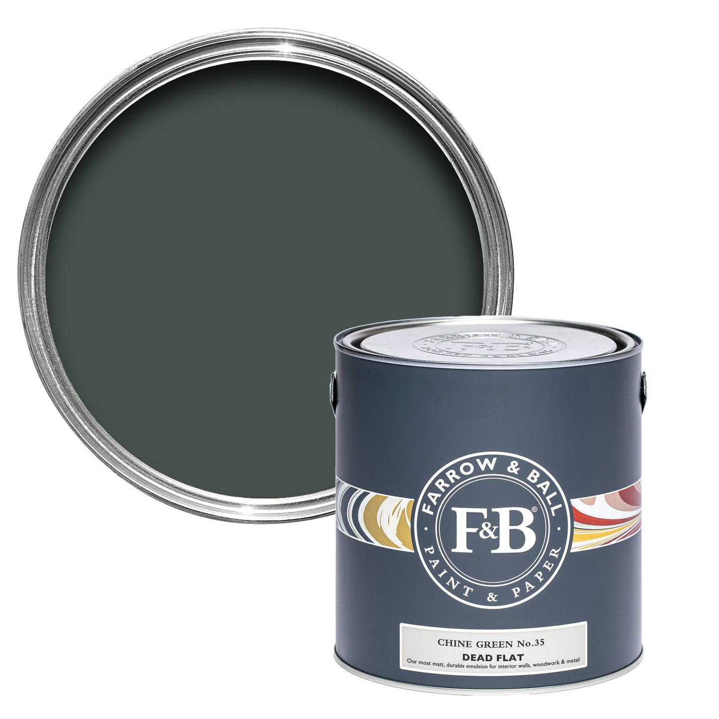 Farrow & Ball Multi Surface 2.5L Dead Flat Chine Green No.35
