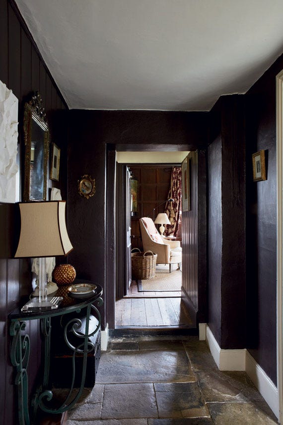Mahogany No.36 by Farrow & Ball on a painted wall in a room setting