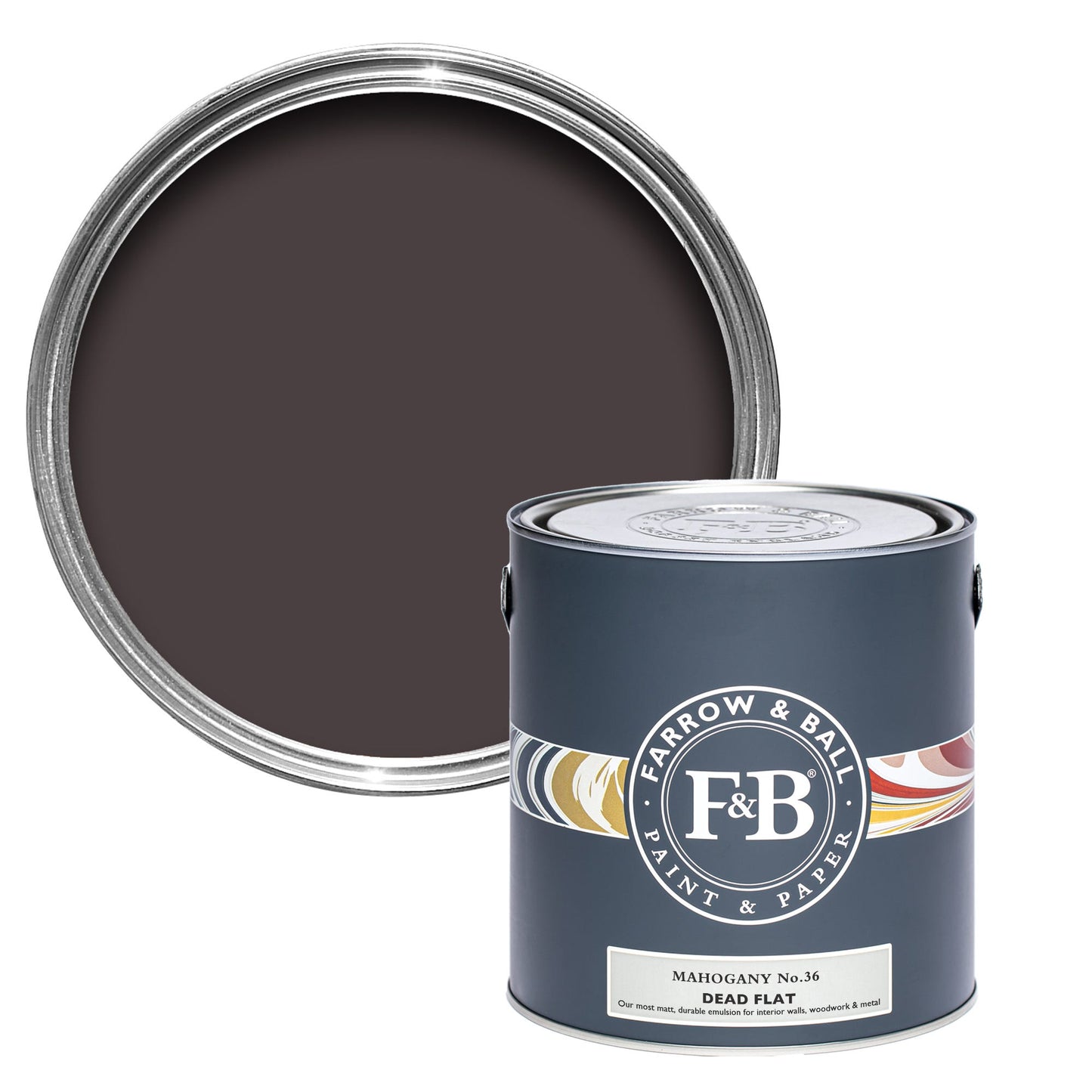 Farrow & Ball Multi Surface 5L Dead Flat Mahogany No.36