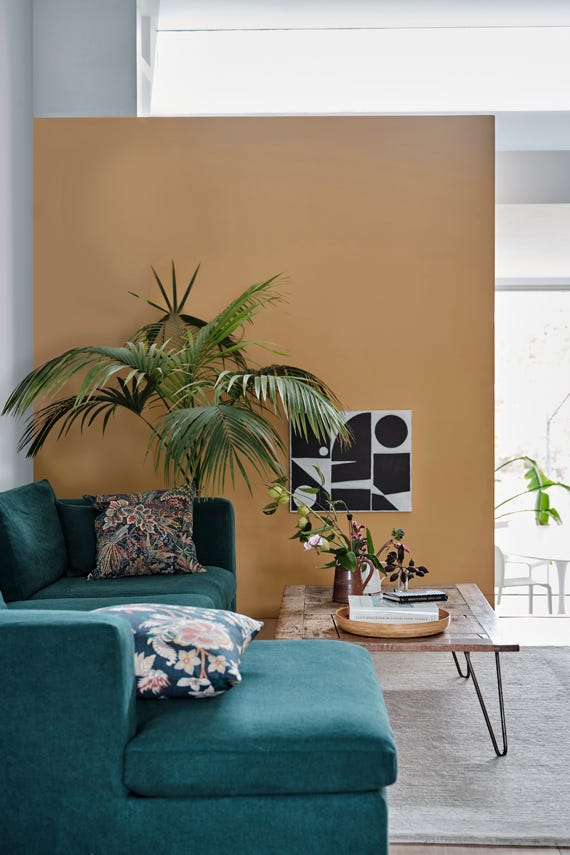 Cane No.53 by Farrow & Ball on a painted wall in a room setting