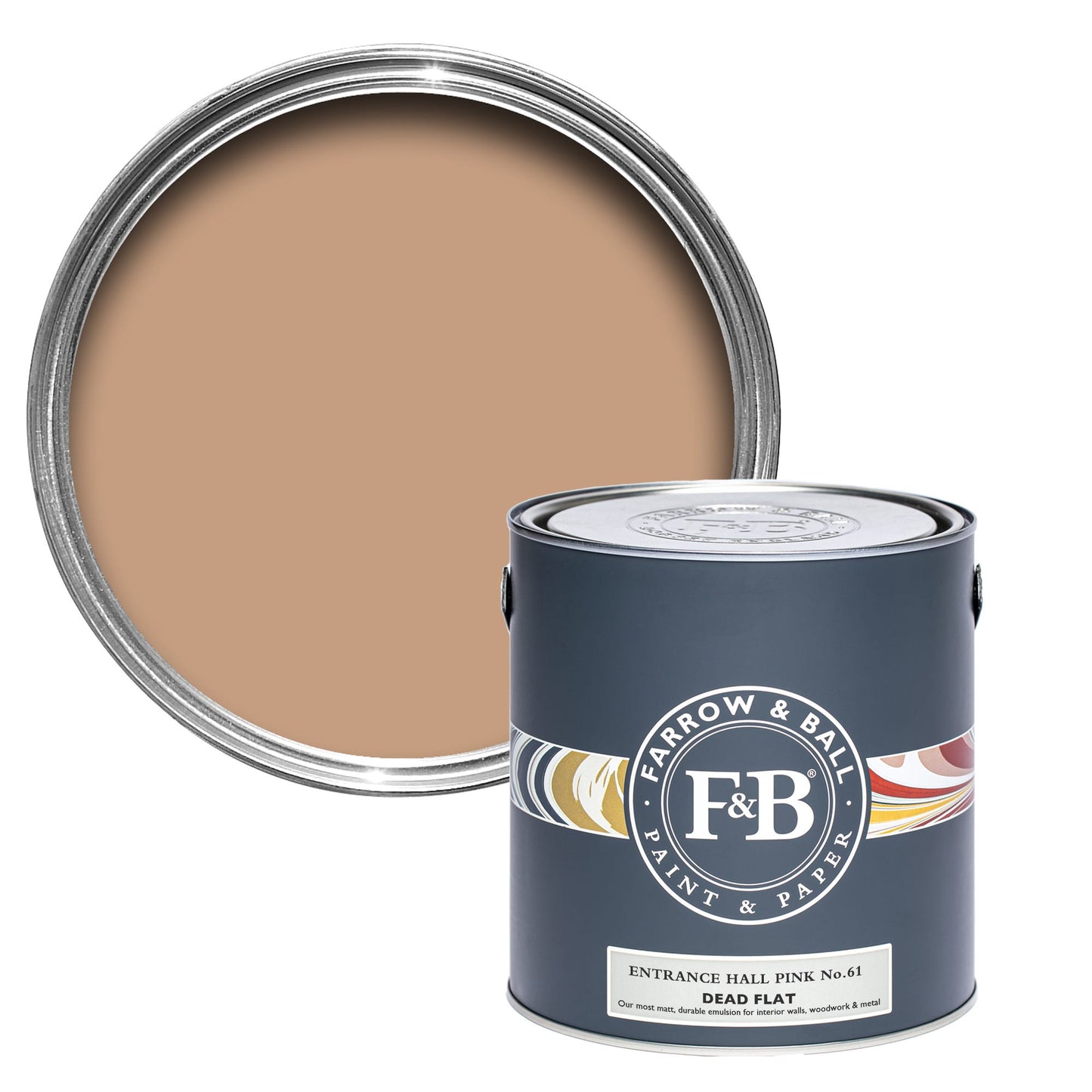 Farrow & Ball Multi Surface 750ml Dead Flat Entrance Hall Pink No.61