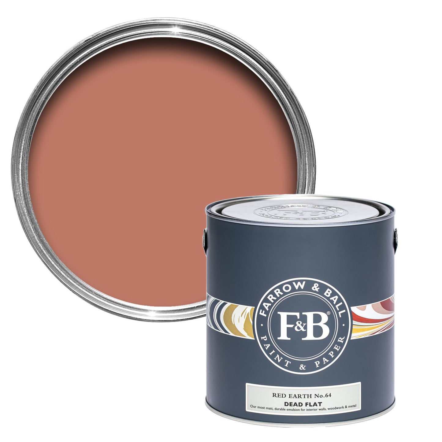 Farrow & Ball Multi Surface 5L Dead Flat Red Earth No.64