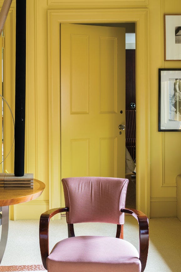 Citron No.74 by Farrow & Ball on a painted wall in a room setting