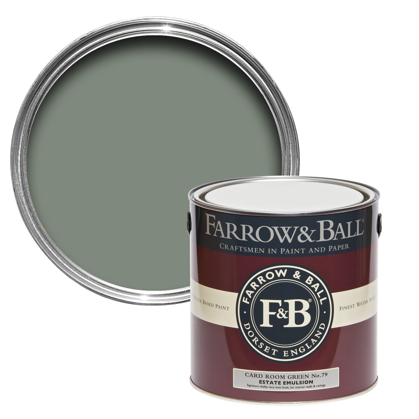 Farrow & Ball 2.5L Modern Eggshell Card Room Green No.79