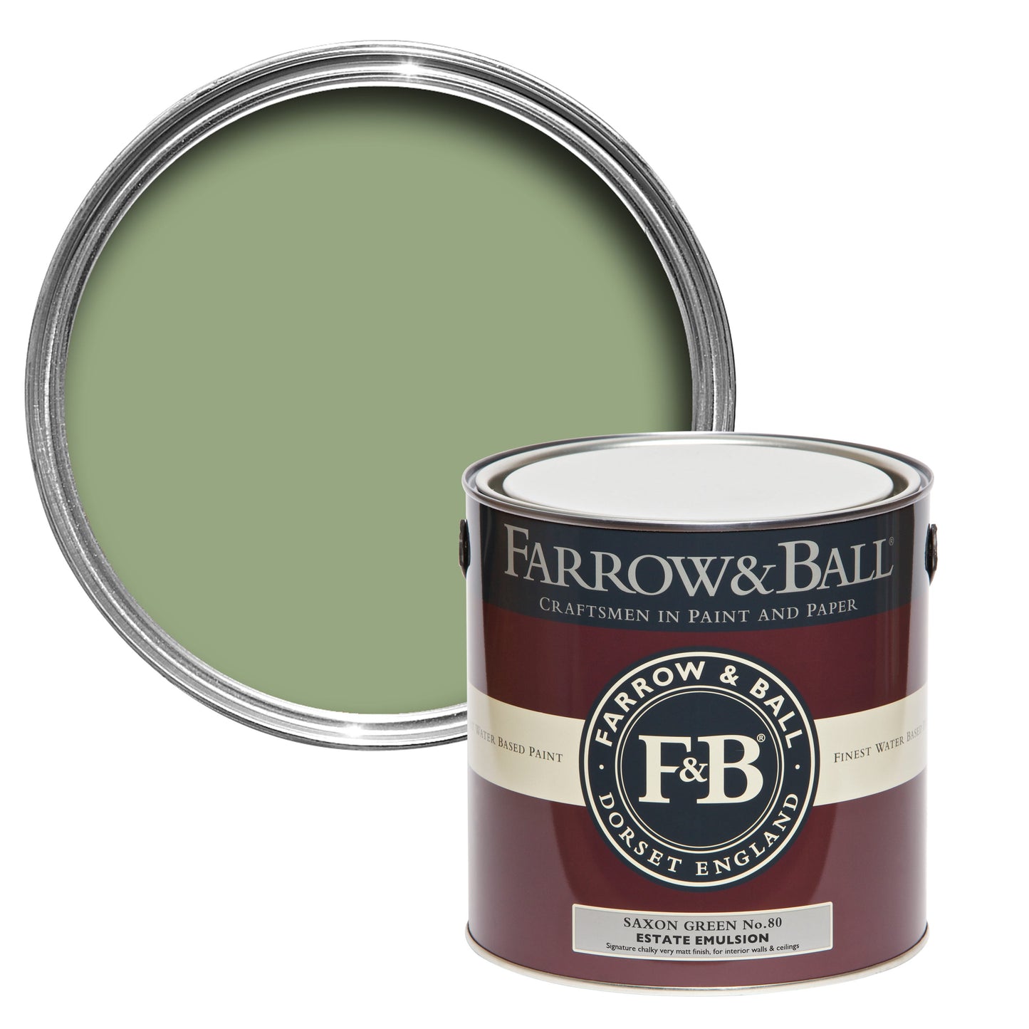 Farrow & Ball 2.5L Modern Eggshell Saxon Green No.80