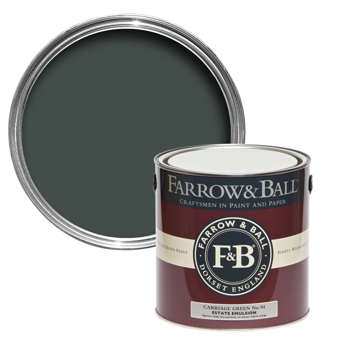 Farrow & Ball 5L Flat Eggshell Carriage Green No.94