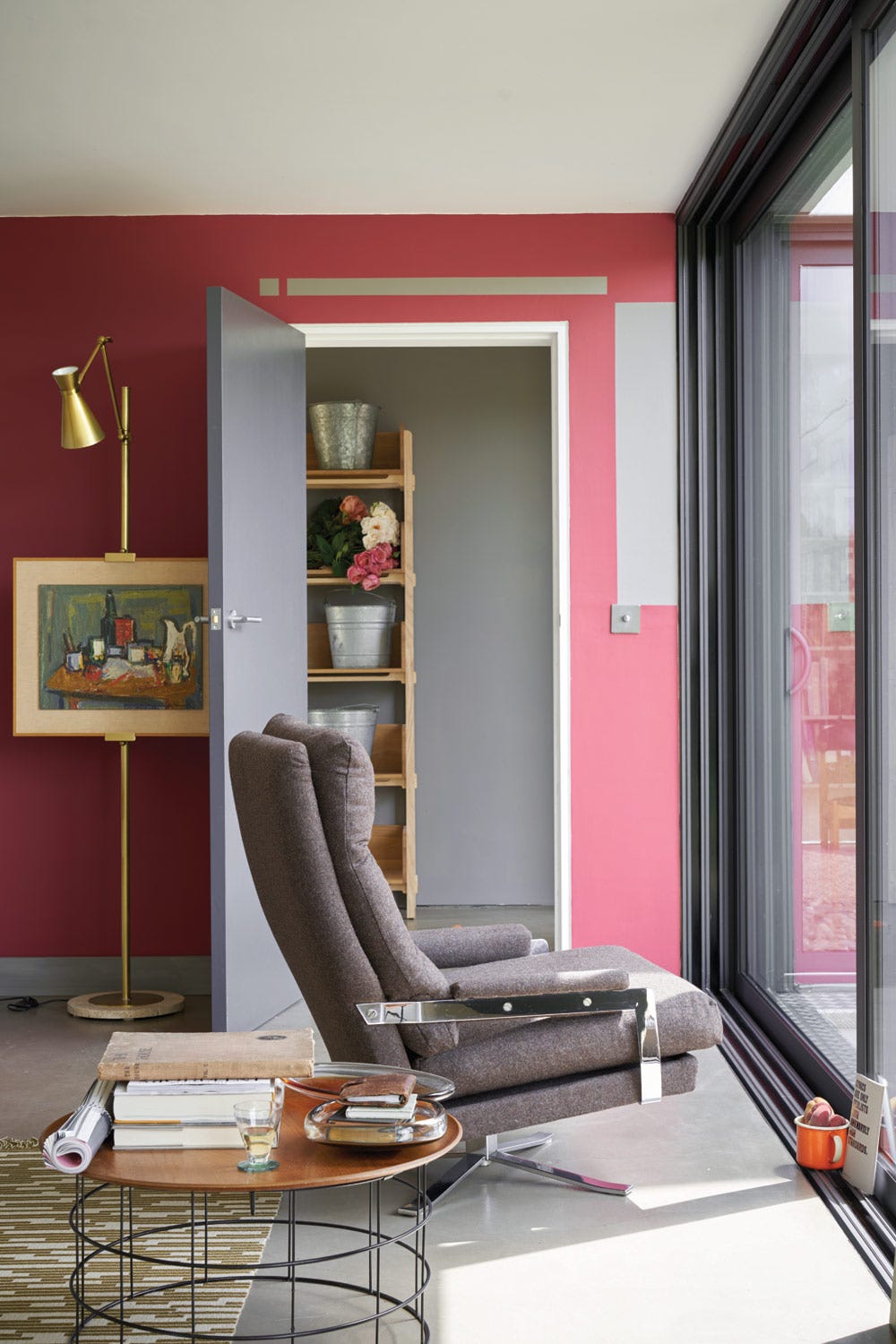 Radicchio No.96 by Farrow & Ball on a painted wall in a room setting