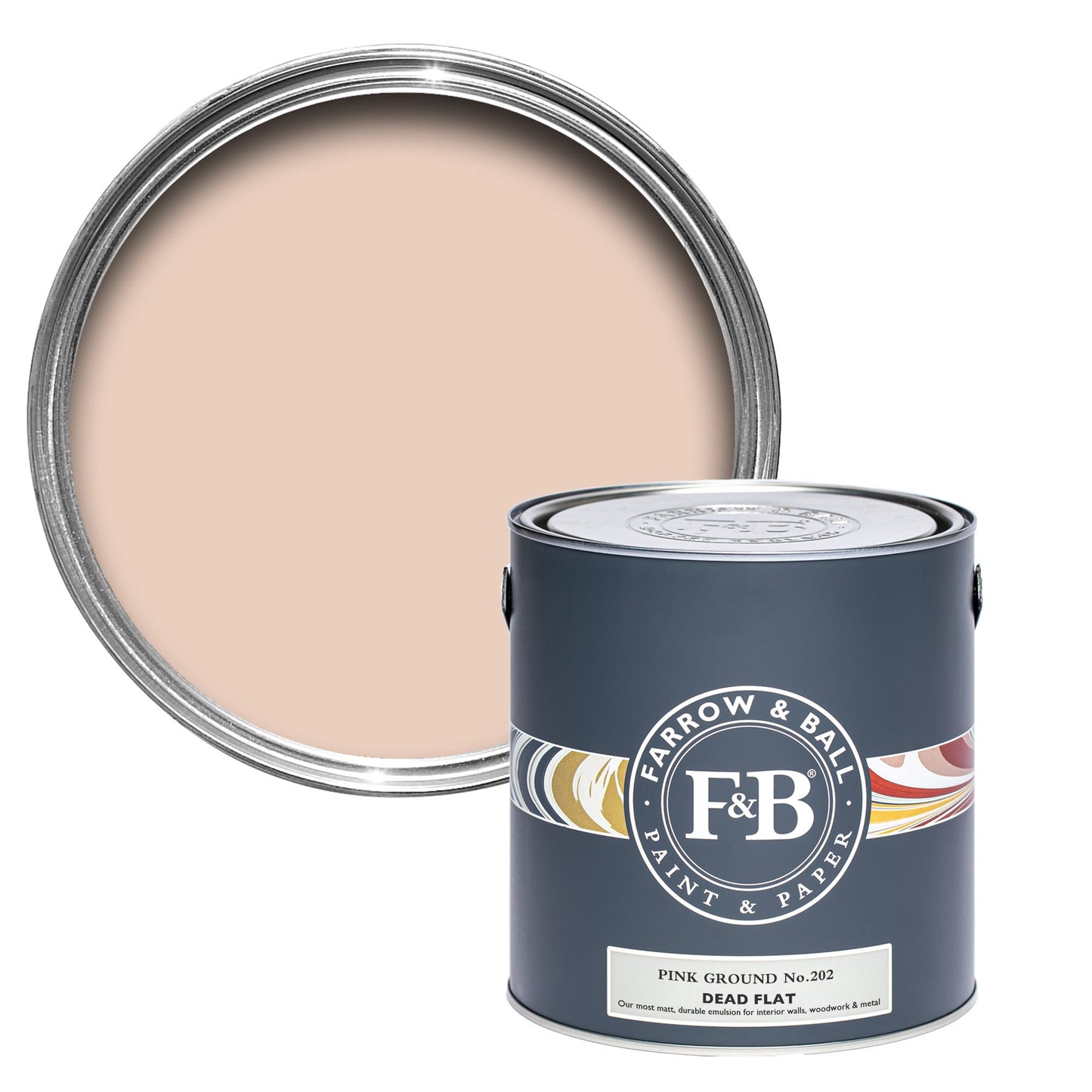 Farrow & Ball Multi Surface 750ml Dead Flat Pink Ground No.202