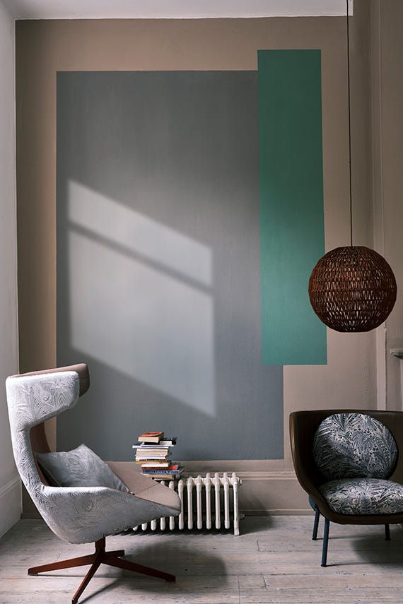 Chemise No.216 by Farrow & Ball on a painted wall in a room setting