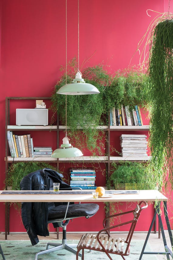 Rectory Red No.217 by Farrow & Ball on a painted wall in a room setting