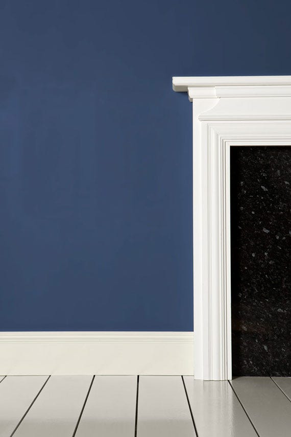 Pitch Blue No.220 by Farrow & Ball on a painted wall in a room setting