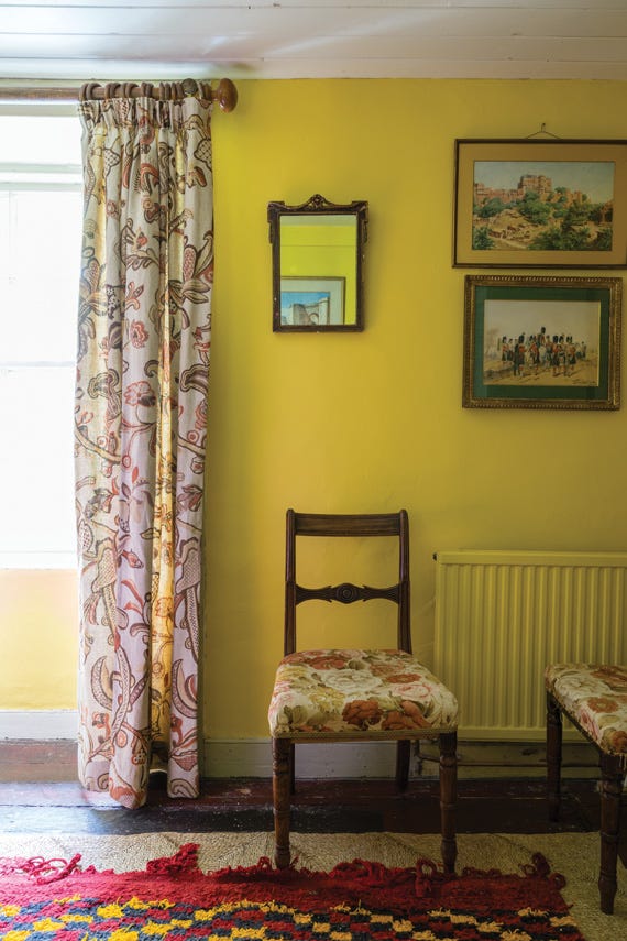 Babouche No.223 by Farrow & Ball on a painted wall in a room setting