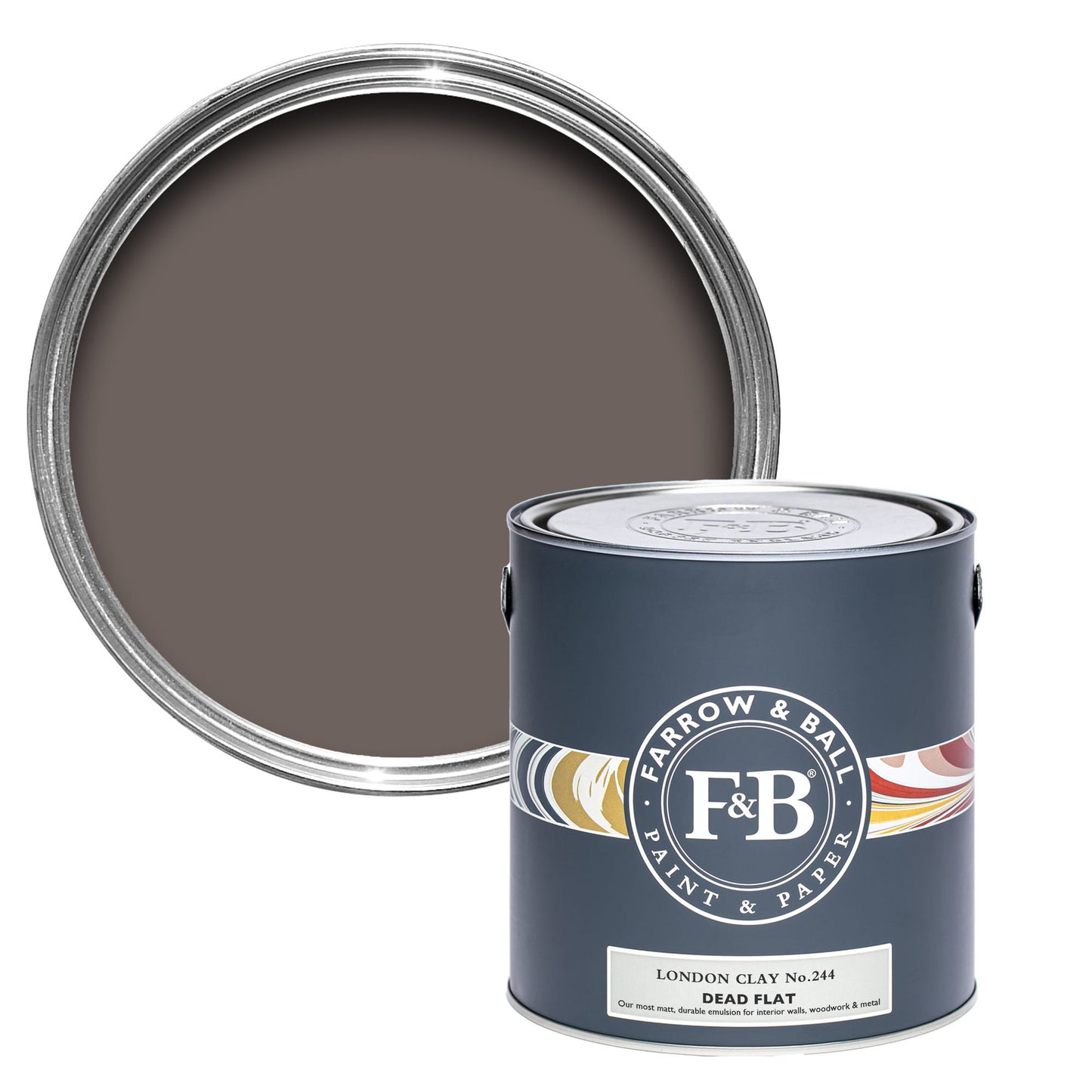 Farrow & Ball Multi Surface 750ml Dead Flat London Clay No.244