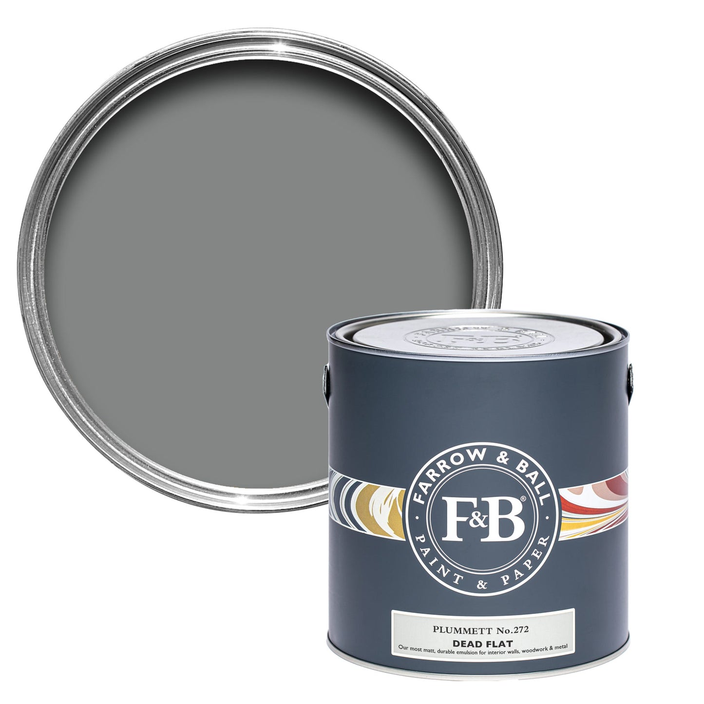 Farrow & Ball Multi Surface 5L Dead Flat Plummett No.272
