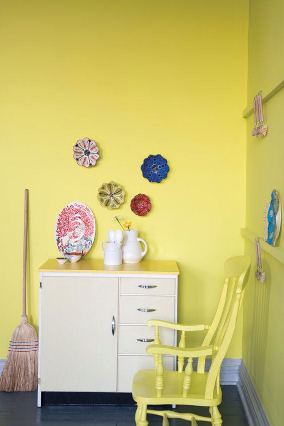 Yellowcake No.279 by Farrow & Ball on a painted wall in a room setting