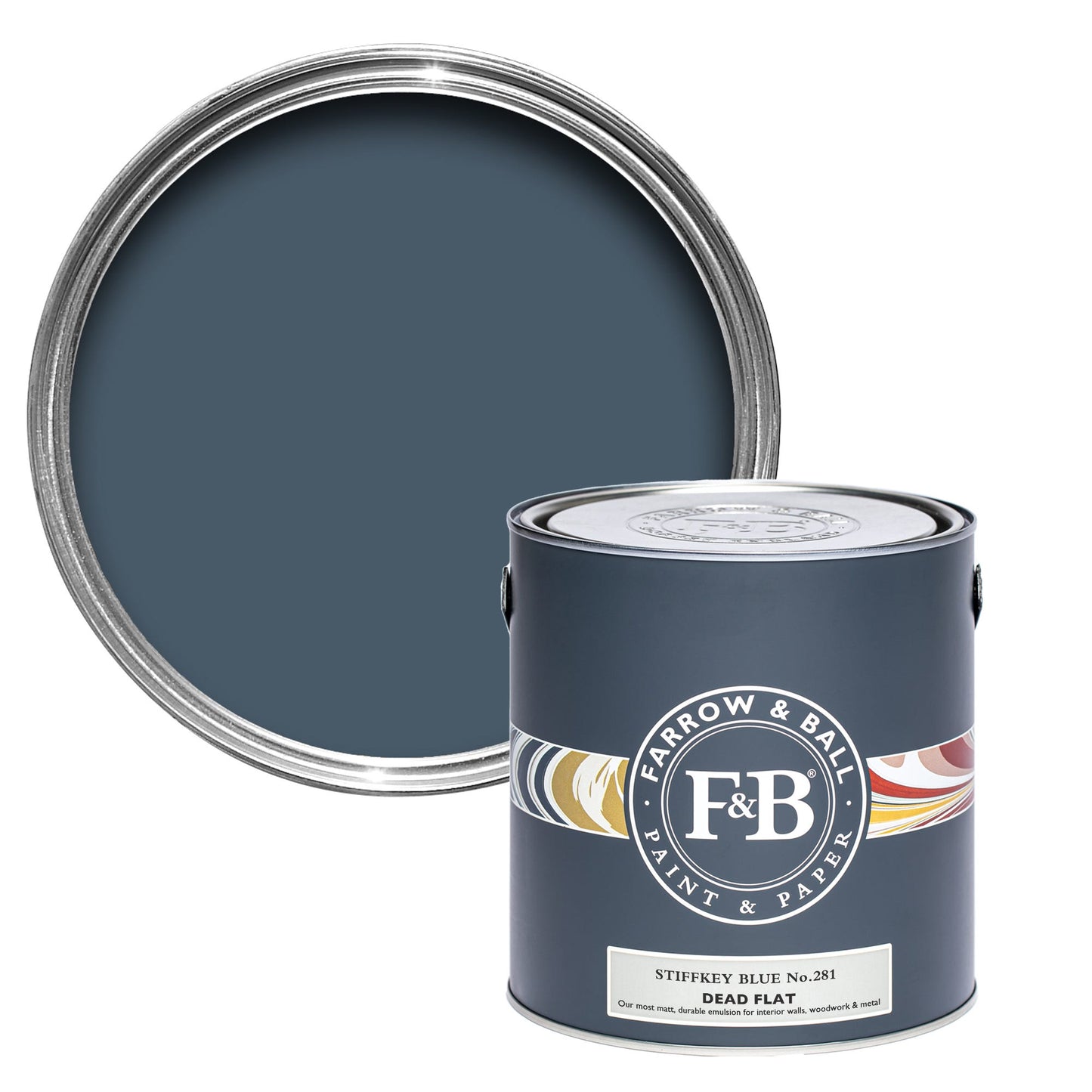Farrow & Ball Multi Surface 5L Dead Flat Stiffkey Blue No.281