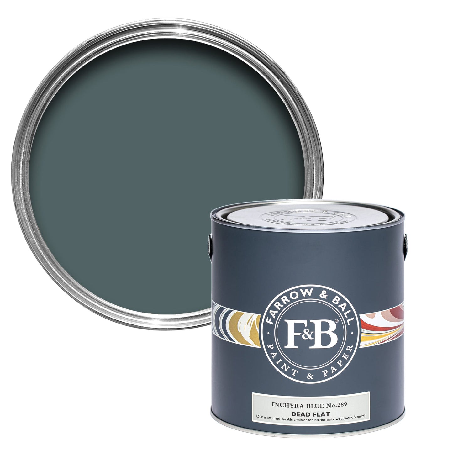 Farrow & Ball Multi Surface 5L Dead Flat Inchyra Blue No.289