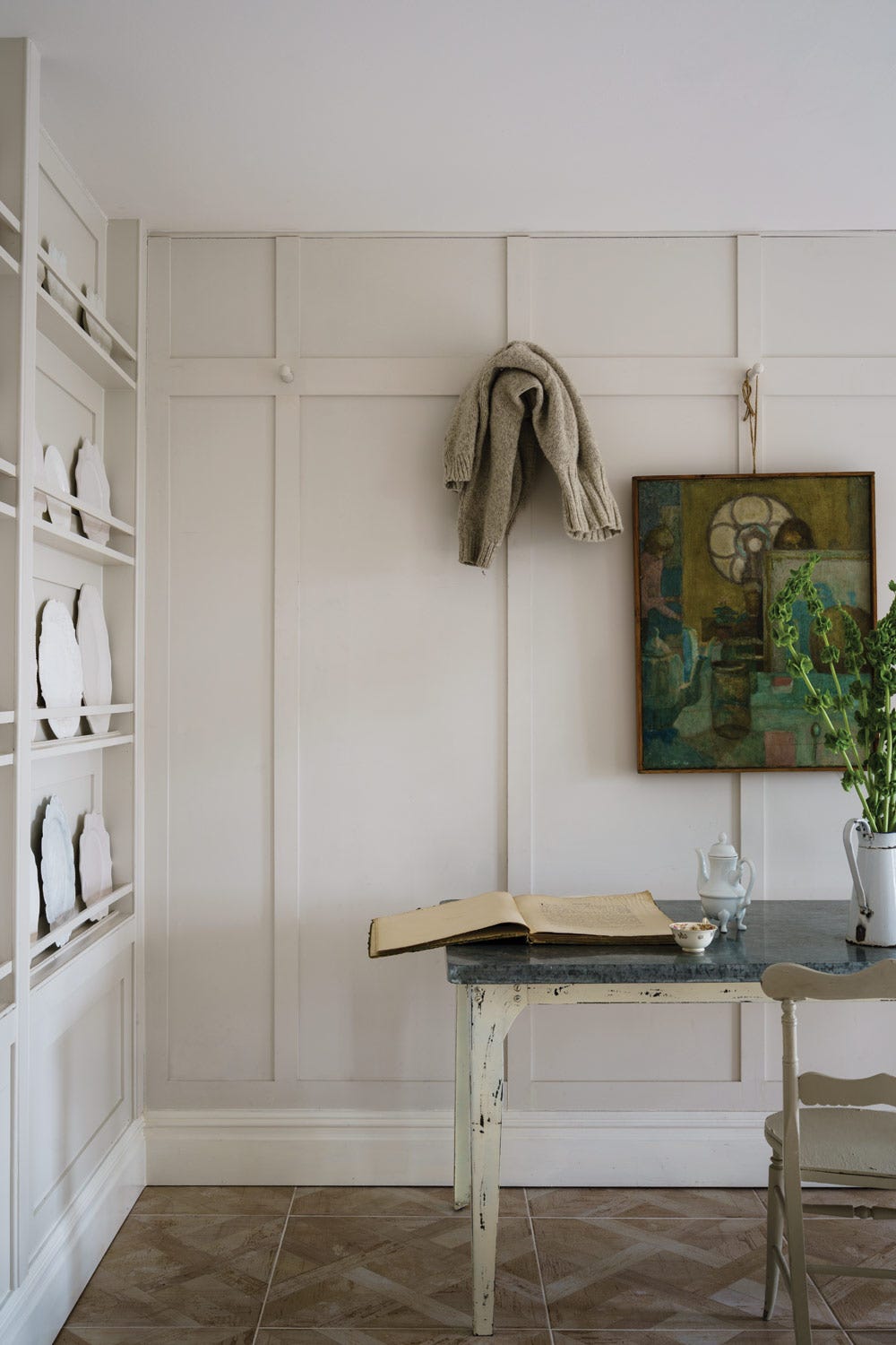 School House White No.291 by Farrow & Ball on a painted wall in a room setting