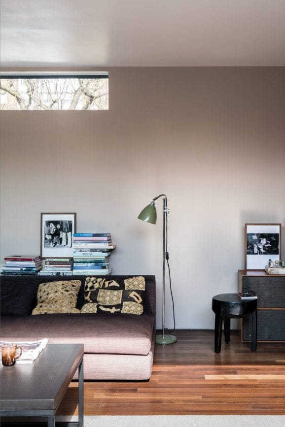 Jitney No.293 by Farrow & Ball on a painted wall in a room setting