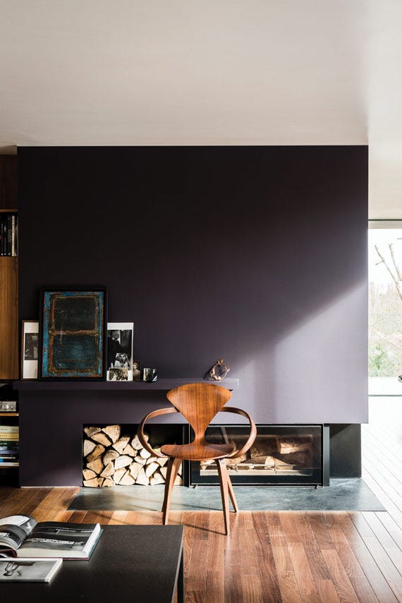 Paean Black No.294 by Farrow & Ball on a painted wall in a room setting