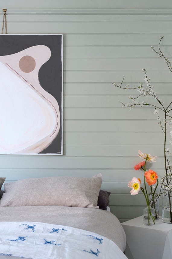 Eddy No.301 by Farrow & Ball on a painted wall in a room setting