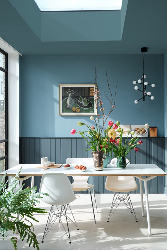 Selvedge No.306 by Farrow & Ball on a painted wall in a room setting