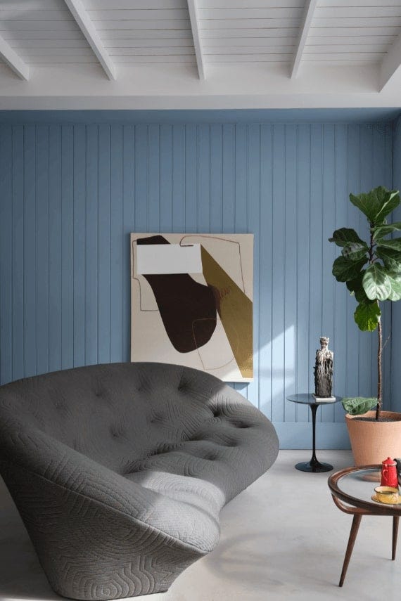 Kittiwake No.307 by Farrow & Ball on a painted wall in a room setting