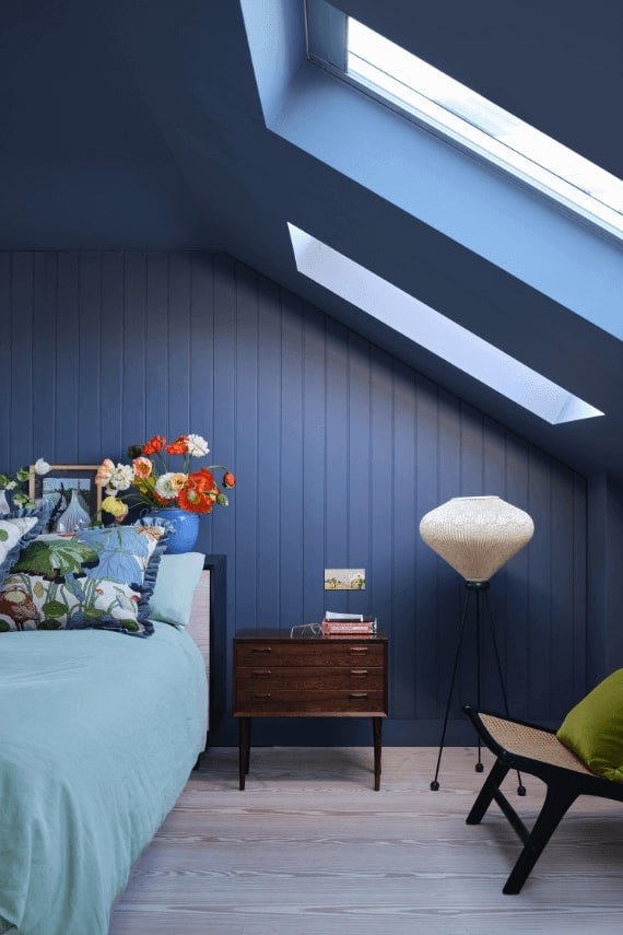 Wine Dark No.308 by Farrow & Ball on a painted wall in a room setting