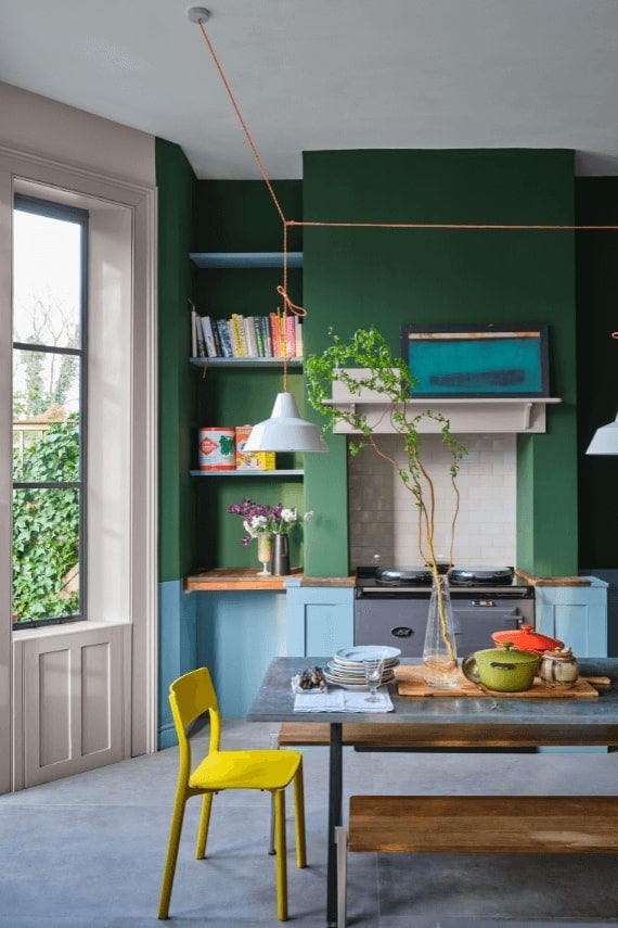 Beverly No.310 by Farrow & Ball on a painted wall in a room setting