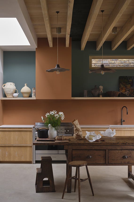 Marmelo No.316 by Farrow & Ball on a painted wall in a room setting