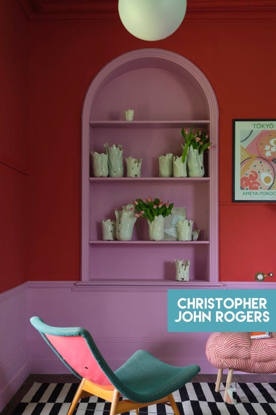Shallot No.CB3 by Farrow & Ball on a painted wall in a room setting