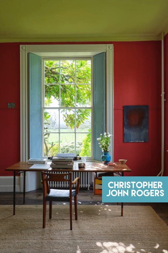 Romesco No.CB4 by Farrow & Ball on a painted wall in a room setting
