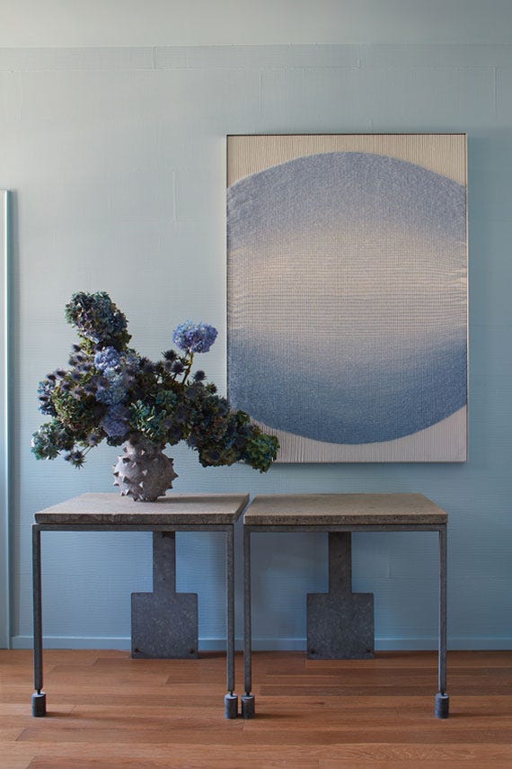 Hazy No.CC6 by Farrow & Ball on a painted wall in a room setting