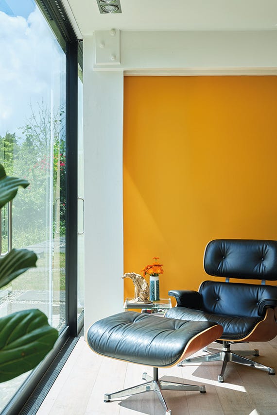 Dutch Orange No.W76 by Farrow & Ball on a painted wall in a room setting