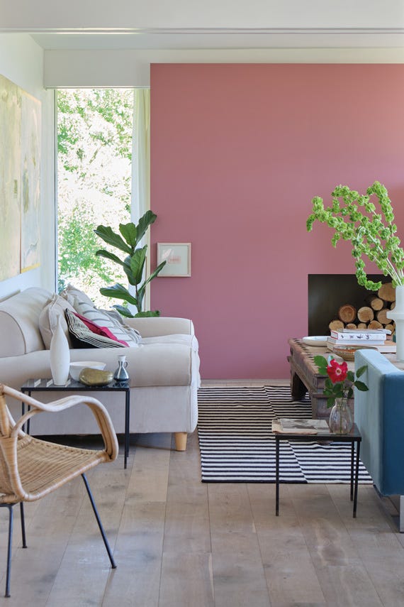 Crimson Red No.W93 by Farrow & Ball on a painted wall in a room setting