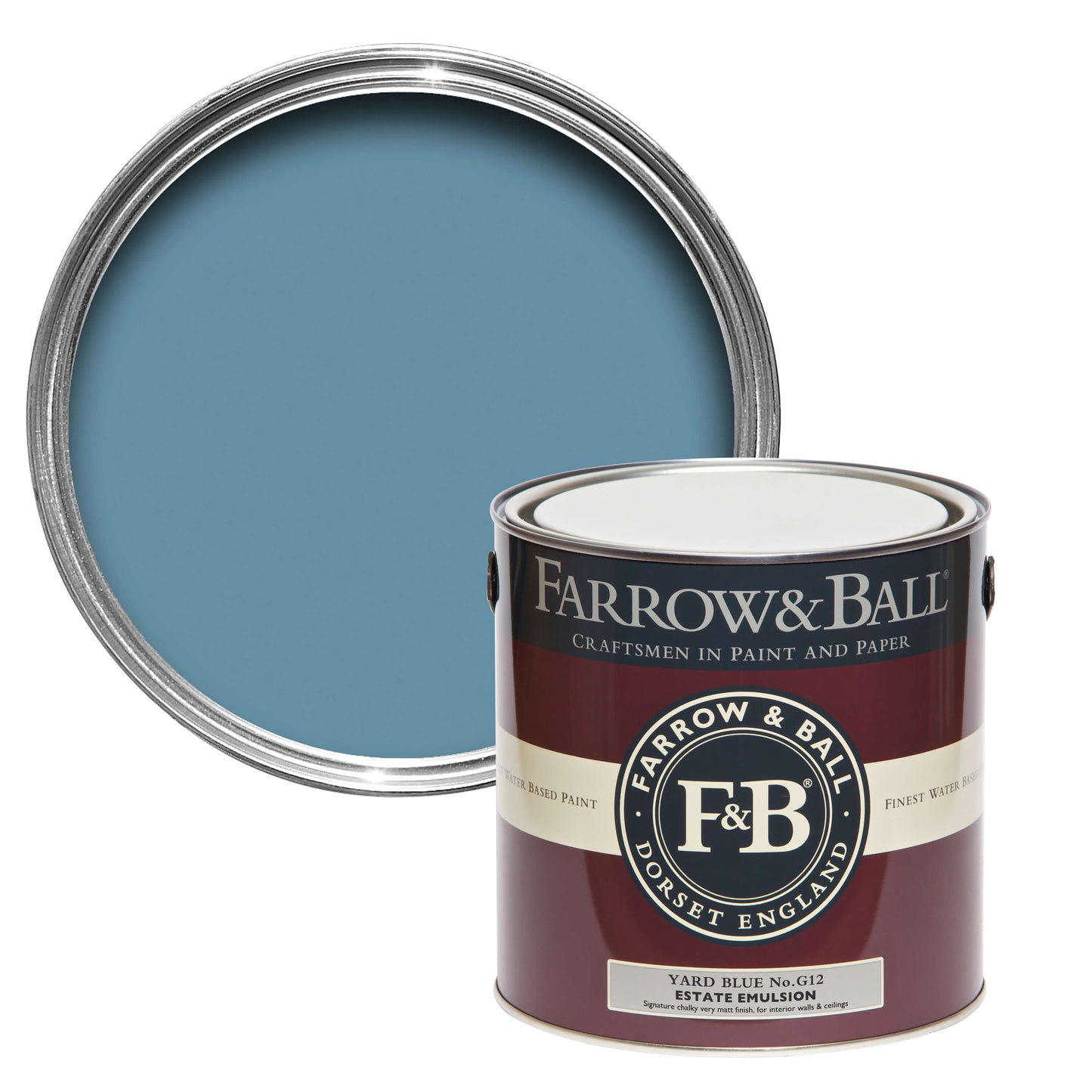 Farrow & Ball 750ml Flat Eggshell Yard Blue No.G12