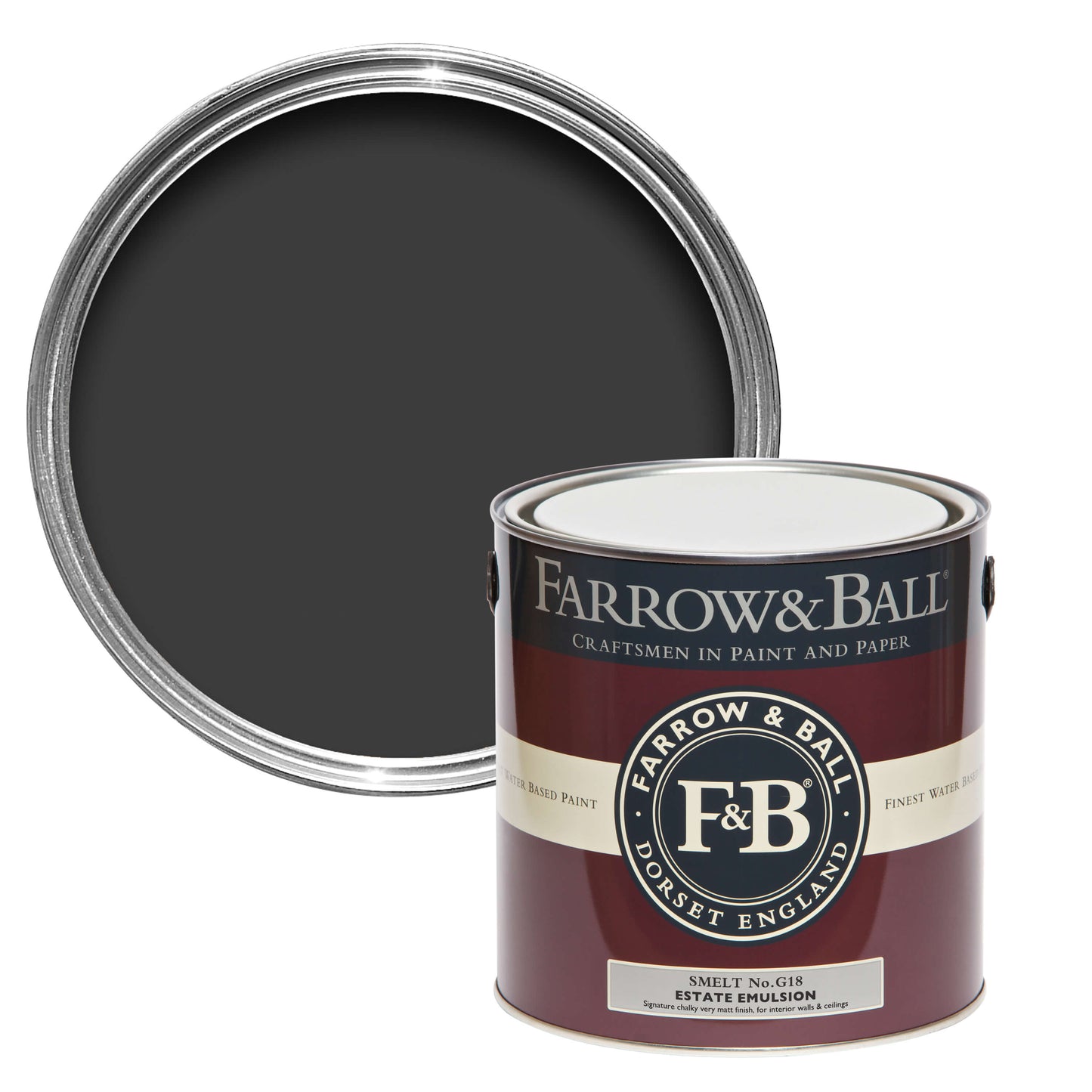Farrow & Ball 2.5L Modern Eggshell Smelt Black No.G18