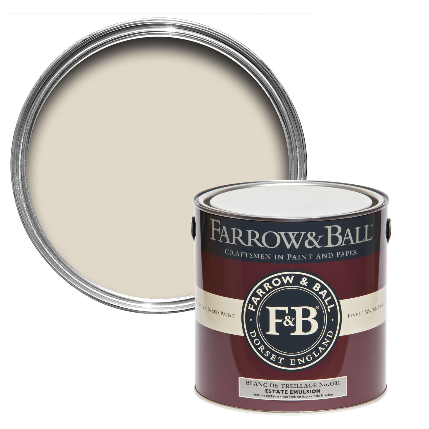 Farrow & Ball 2.5L Exterior Eggshell Blanc De Treillage No.G1