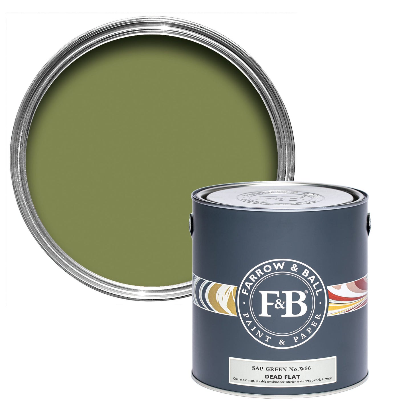 Farrow & Ball Multi Surface 5L Dead Flat Sap Green No.199