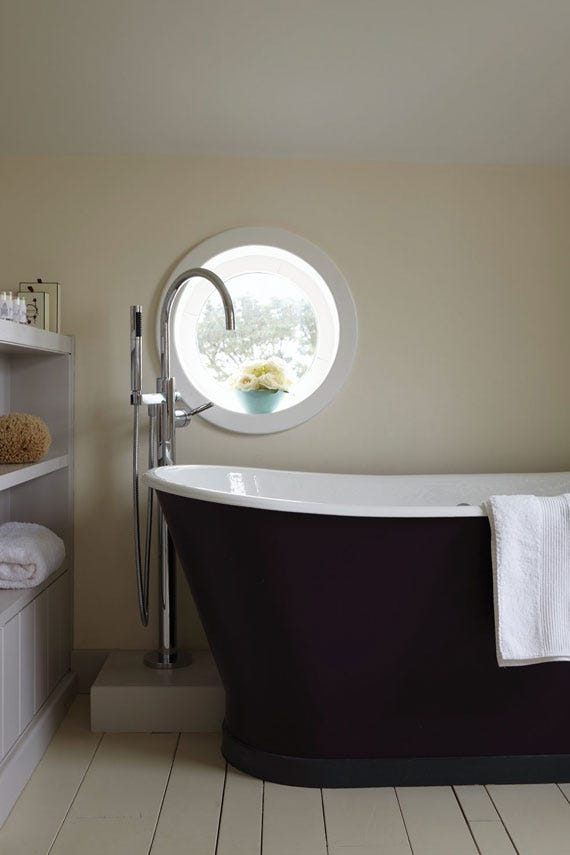 White Tie No.2002 by Farrow & Ball on a painted wall in a room setting