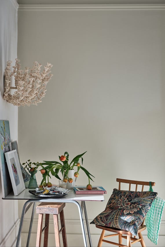 Clunch No.2009 by Farrow & Ball on a painted wall in a room setting