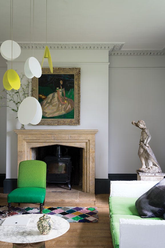 James White No.2010 by Farrow & Ball on a painted wall in a room setting